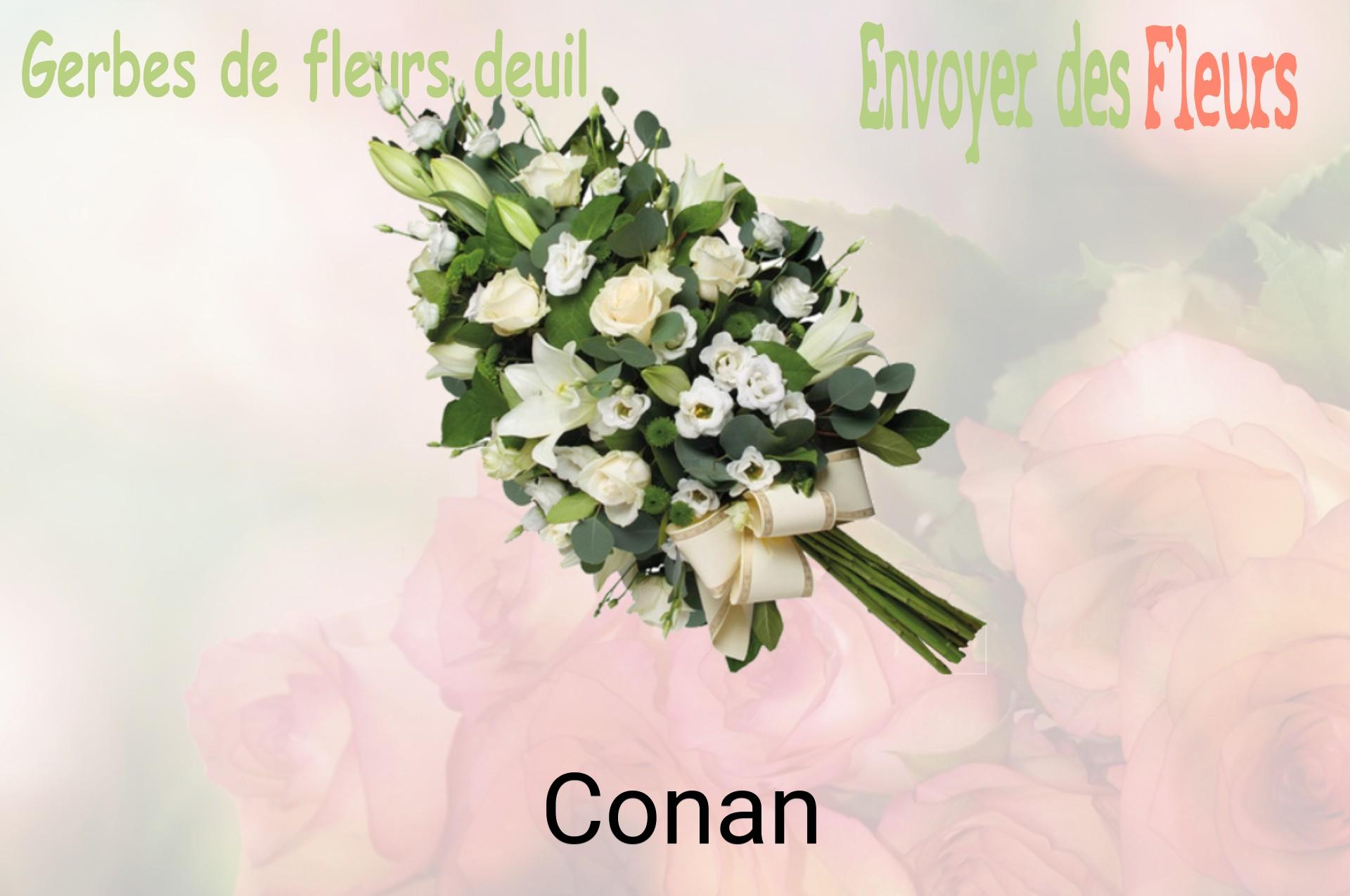 Gerbe de fleurs de deuil livrée à Conan